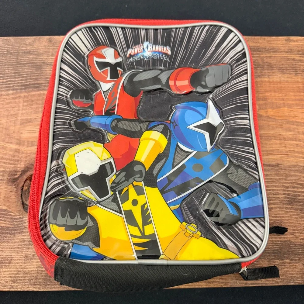 Power Rangers Ninja Steel Insulated Lunch Bag Red Blue Yellow 3D Graphic 2017
